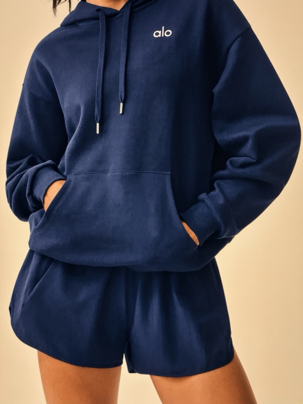ALO Yoga Navy Pullover Hoodie - Picture 2 of 3
